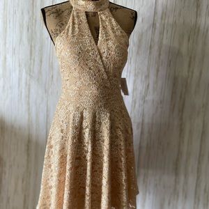 Jodi Kristopher gold sequin dress
